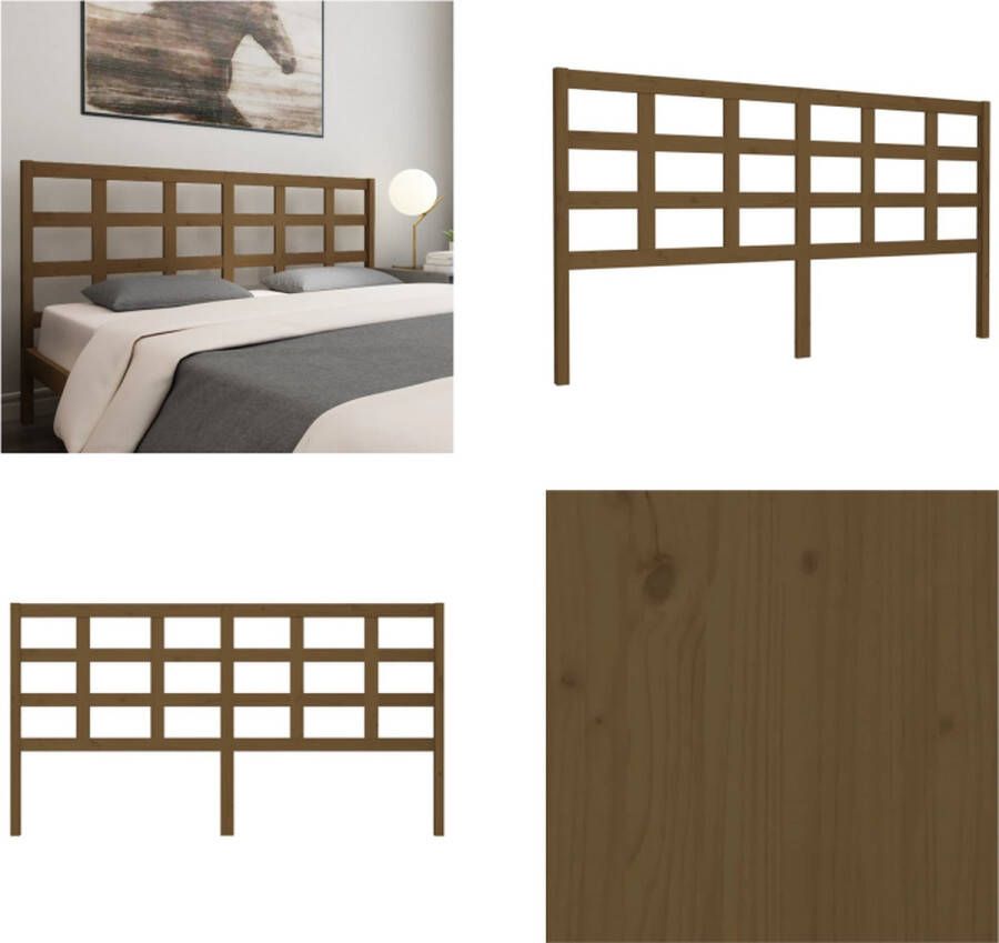 VidaXL Hoofdbord 185 5x4x100 cm massief grenenhout honingbruin Hoofdbord Hoofdborden Hoofdeinde Houten Hoofdbord - Foto 6