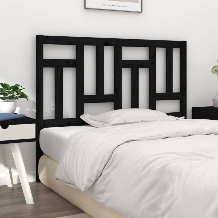 VidaXL Hoofdbord 185 5x4x100 cm massief grenenhout zwart
