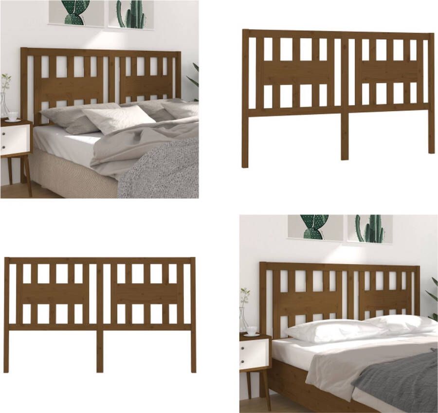 vidaXL Hoofdbord 186x4x100 cm massief grenenhout honingbruin Hoofdbord Hoofdborden Hoofdeinde Houten Hoofdbord