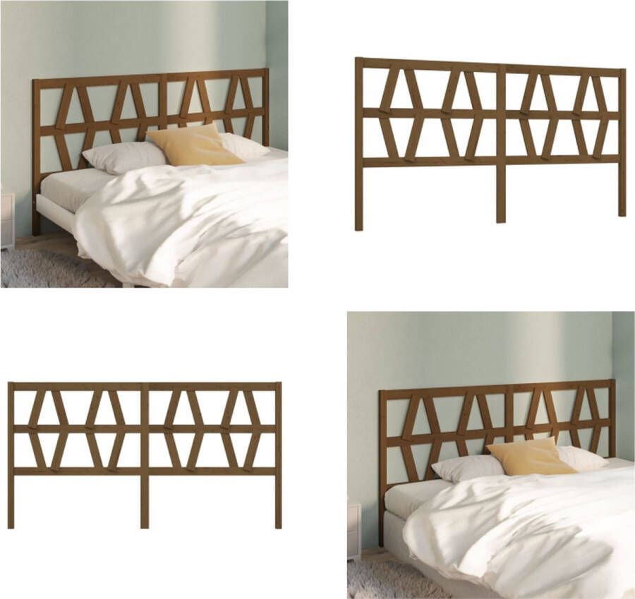 vidaXL Hoofdbord 186x4x100 cm massief grenenhout honingbruin Hoofdbord Hoofdborden Hoofdeinde Houten Hoofdbord