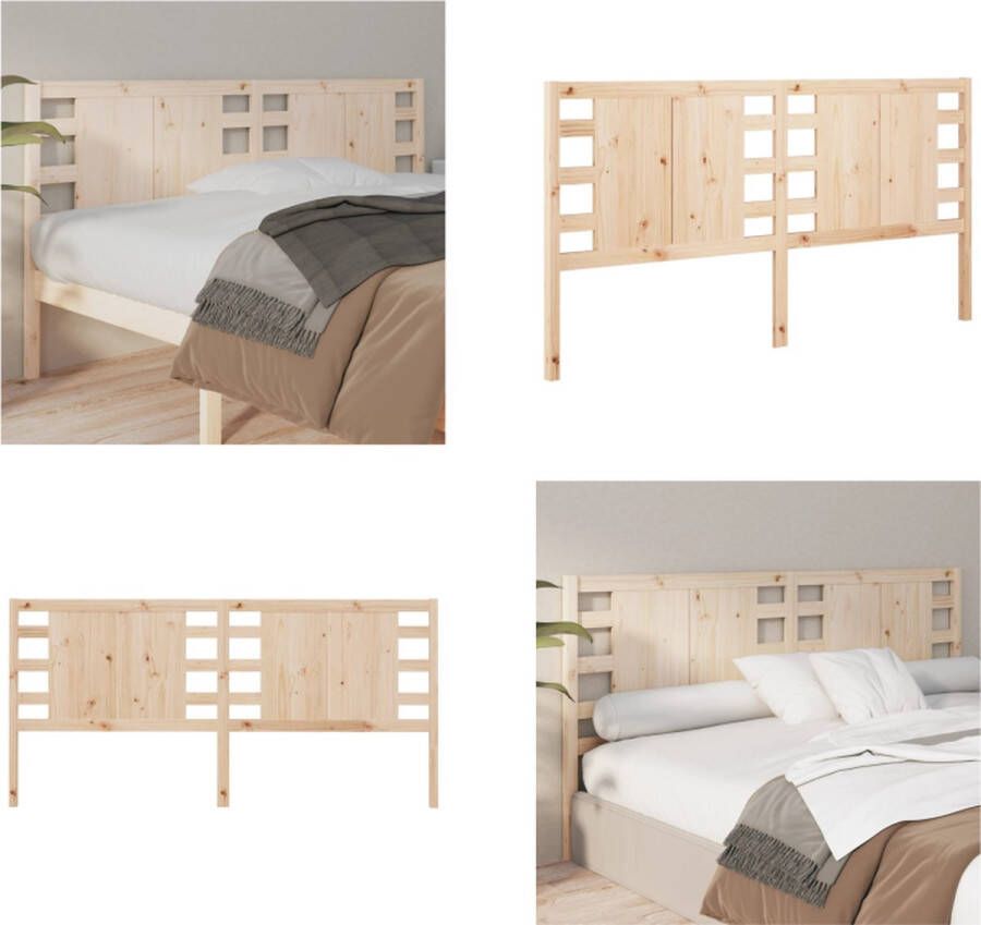 VidaXL Hoofdbord 186x4x100 cm massief grenenhout Hoofdbord Hoofdborden Hoofdeinde Houten Hoofdbord