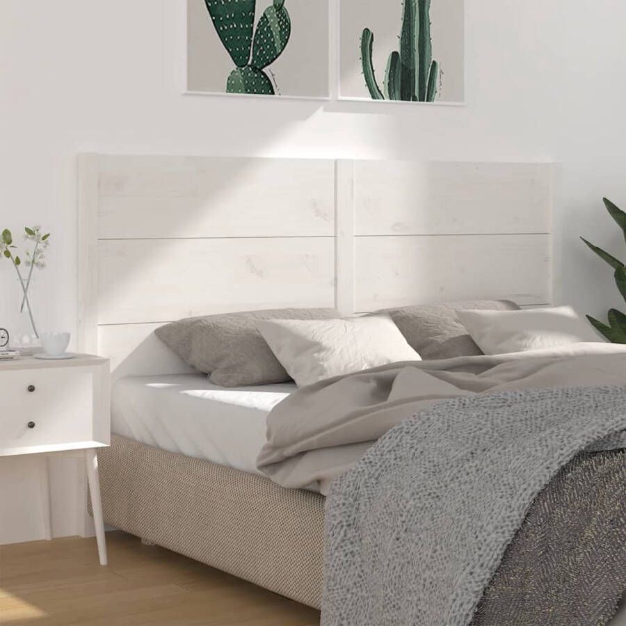 VIDAXL Hoofdbord 186x4x100 cm massief grenenhout wit - Foto 1