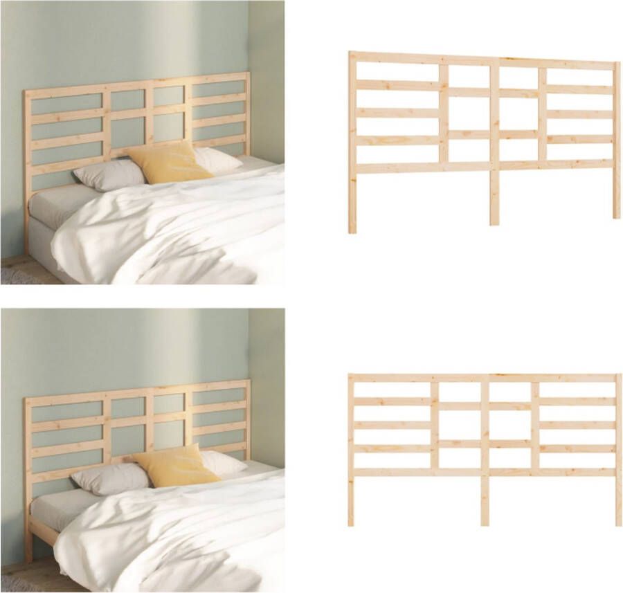 VidaXL Hoofdbord 186x4x104 cm massief grenenhout Hoofdbord Hoofdborden Hoofdeinde Houten Hoofdbord