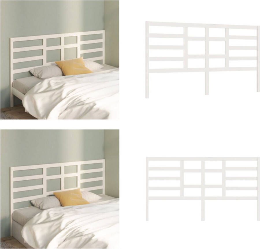 VidaXL Hoofdbord 186x4x104 cm massief grenenhout wit Hoofdbord Hoofdborden Hoofdeinde Houten Hoofdbord
