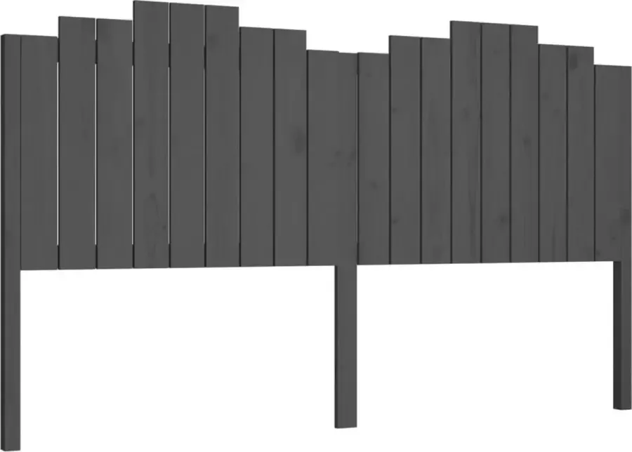 VIDAXL Hoofdbord 186x4x110 cm massief grenenhout grijs - Foto 2