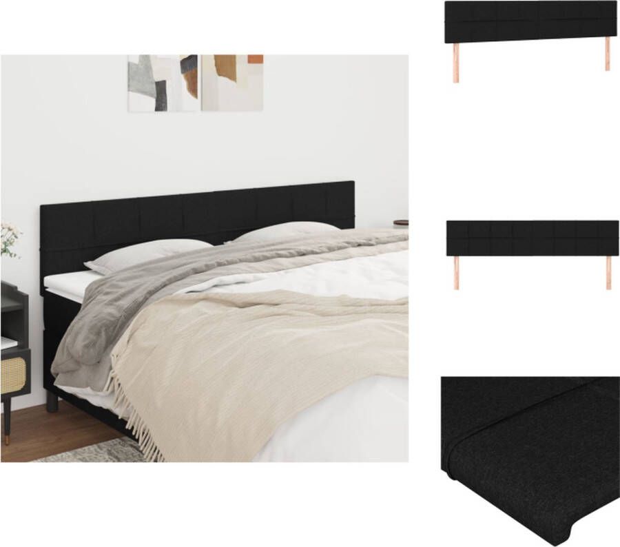 VidaXL Hoofdbord 200 x 5 x 78 88 cm zwart stof polyester hout Bedonderdeel