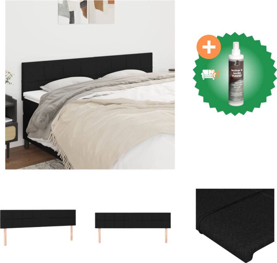 VidaXL Hoofdbord Zwart 200 x 5 x 78 88 cm Duurzaam materiaal Stevige poten Verstelbare hoogte Comfortabele ondersteuning Bedonderdeel Inclusief Reiniger - Foto 2