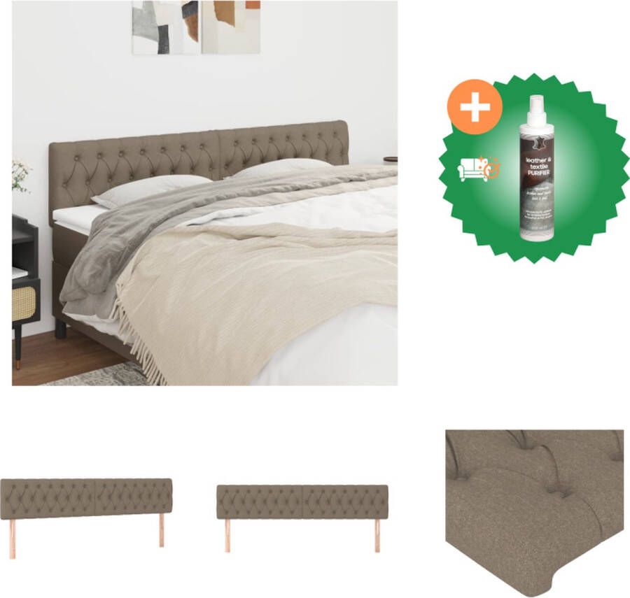 VidaXL Hoofdbord 200 x 7 x 78 88 cm Taupe stof hout Bedonderdeel Inclusief Reiniger - Foto 2