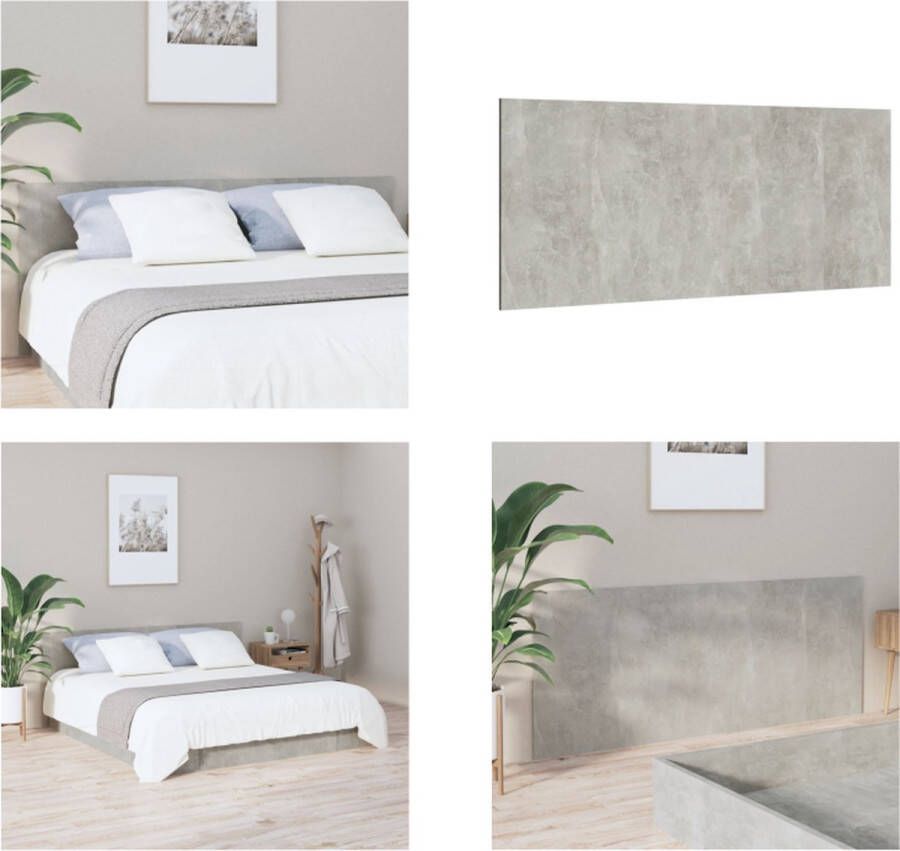 VidaXL Hoofdbord 200x1-5x80 cm bewerkt hout betongrijs Hoofdbord Hoofdborden Hoofdeinde Houten Hoofdbord - Foto 2