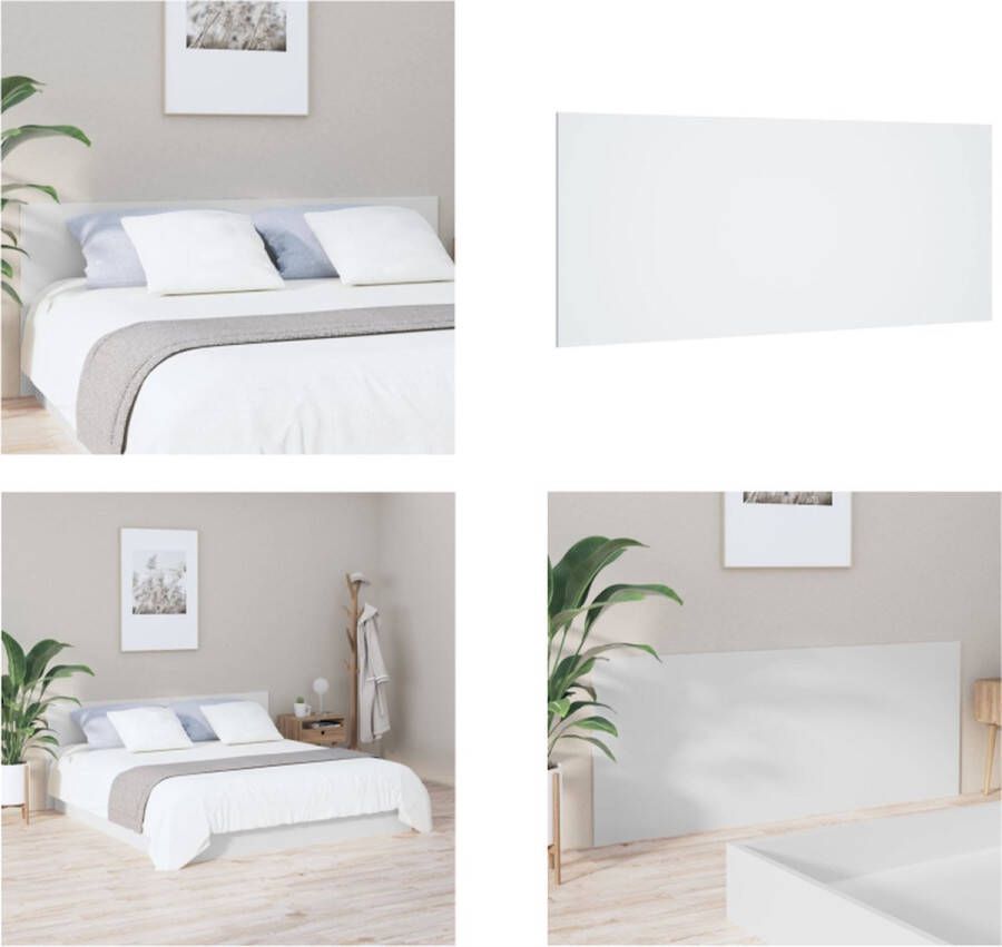VidaXL Hoofdbord 200x1-5x80 cm bewerkt hout wit Hoofdbord Hoofdborden Hoofdeinde Houten Hoofdbord - Foto 2