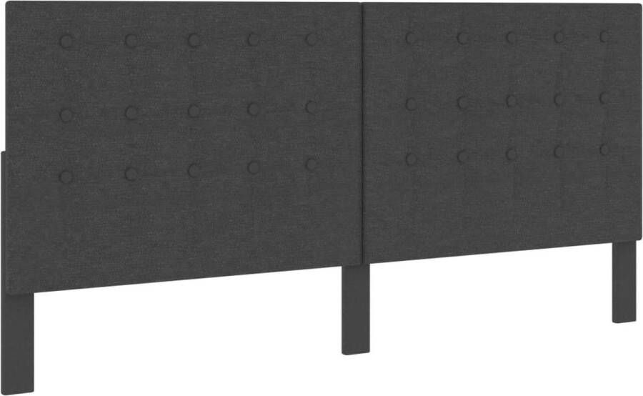 VIDAXL Hoofdbord 200x200 cm getuft stof donkergrijs - Foto 2