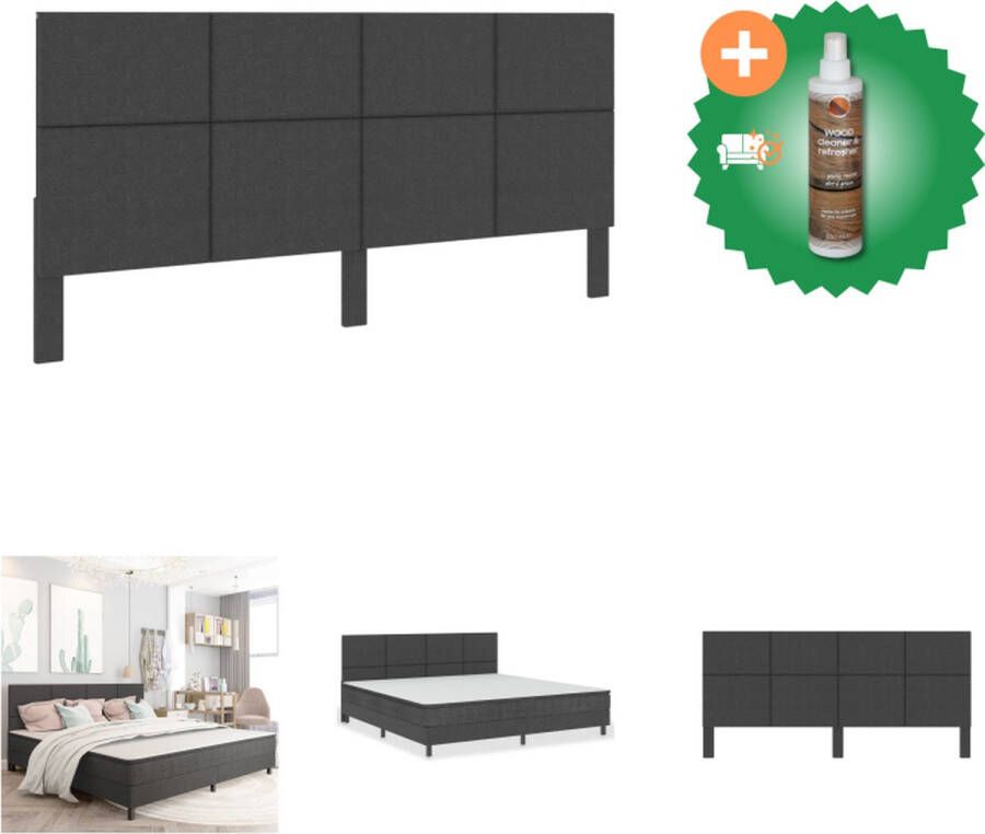 VidaXL Hoofdbord Elegant Charme Materiaal- Stof en MDF Afmetingen- 201x116x3.8 cm Geschikt voor 200x200 cm bedframe Bedonderdeel Inclusief Houtreiniger en verfrisser