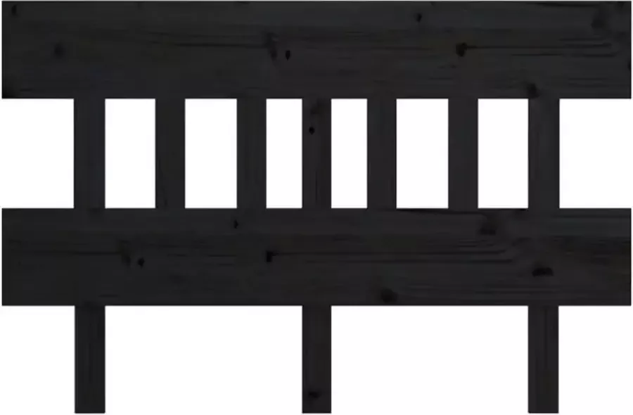 VIDAXL Hoofdbord 203 5x3x81 cm massief grenenhout zwart - Foto 4
