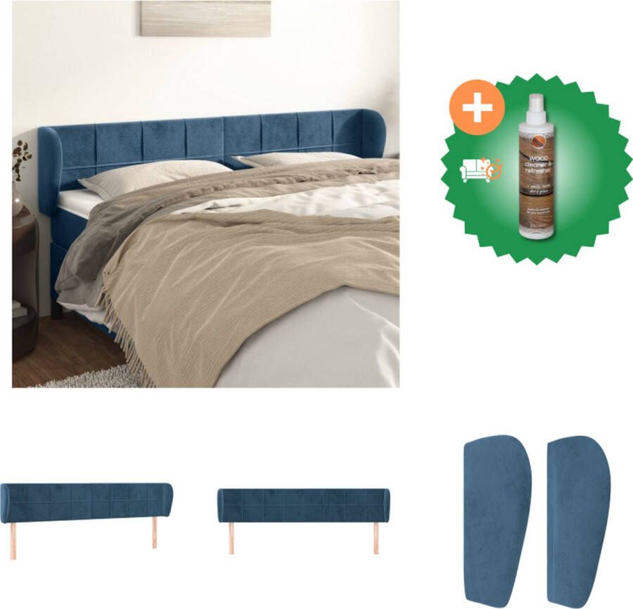 VidaXL Hoofdbord 203 x 23 x 78 88 cm Zacht fluweel Stevige poten Verstelbare hoogte Bedonderdeel Inclusief Houtreiniger en verfrisser