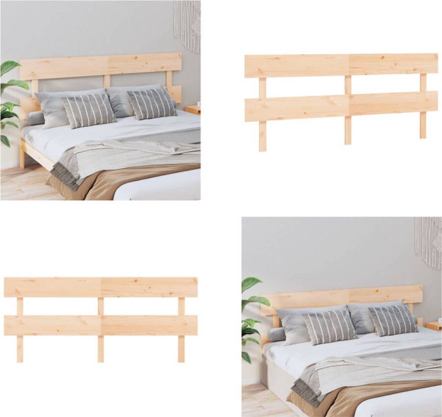 VidaXL Hoofdbord 204x3x81 cm massief grenenhout Hoofdbord Hoofdborden Hoofdeinde Houten Hoofdbord