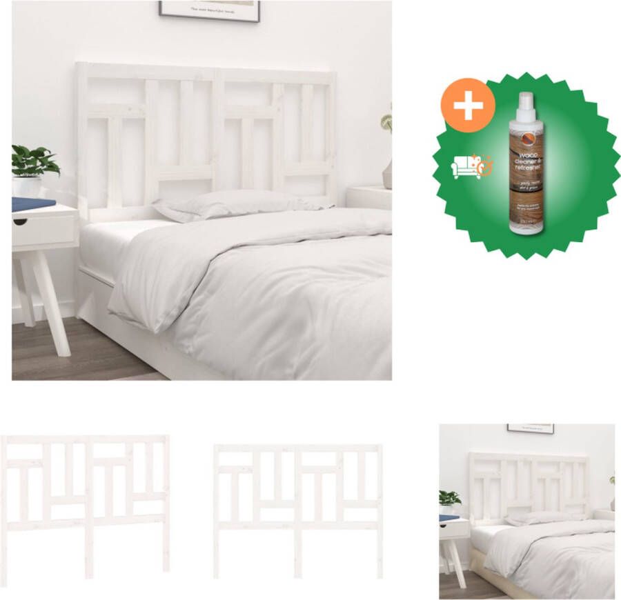 VidaXL Hoofdbord Massief Grenenhout 205.5 x 4 x 100 cm Rustieke Charme Bedonderdeel Inclusief Houtreiniger en verfrisser - Foto 2