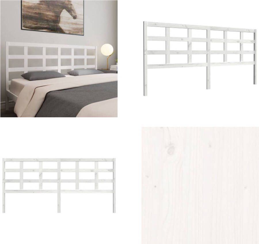 VidaXL Hoofdbord 205 5x4x100 cm massief grenenhout wit Hoofdbord Hoofdborden Hoofdeinde Houten Hoofdbord - Foto 11