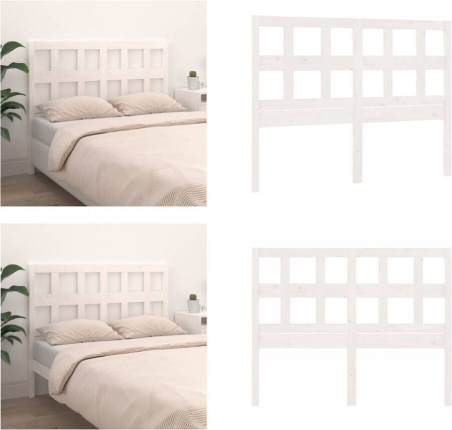 VidaXL Hoofdbord 205 5x4x100 cm massief grenenhout wit Hoofdbord Hoofdborden Hoofdeinde Houten Hoofdbord - Foto 6