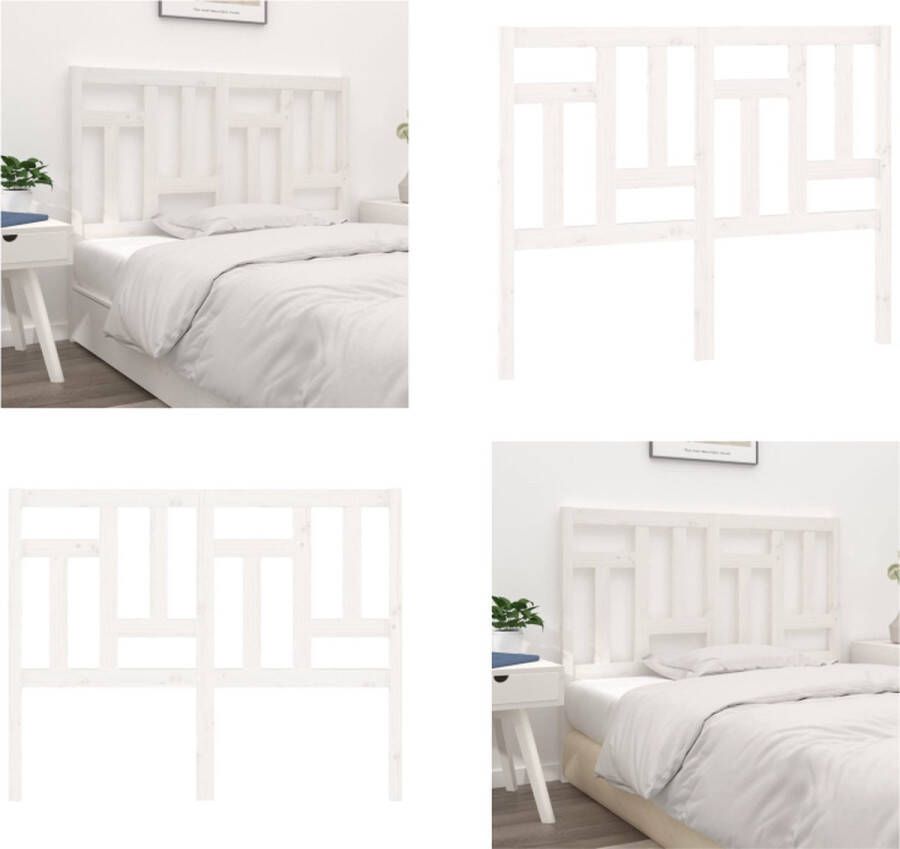 VidaXL Hoofdbord 205 5x4x100 cm massief grenenhout wit Hoofdbord Hoofdborden Hoofdeinde Houten Hoofdbord - Foto 10