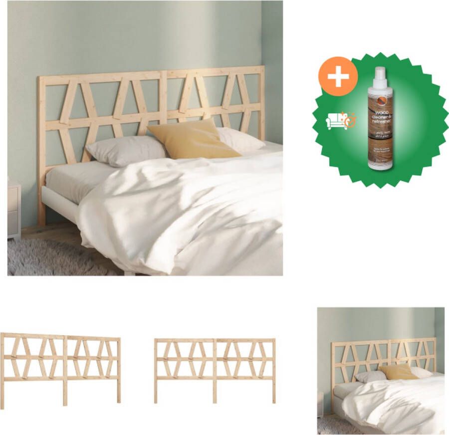 VidaXL Houten Hoofdeinde Klassieke Uitstraling Hoofdbord 206x4x100 cm Massief Grenenhout Bedonderdeel Inclusief Houtreiniger en verfrisser - Foto 3