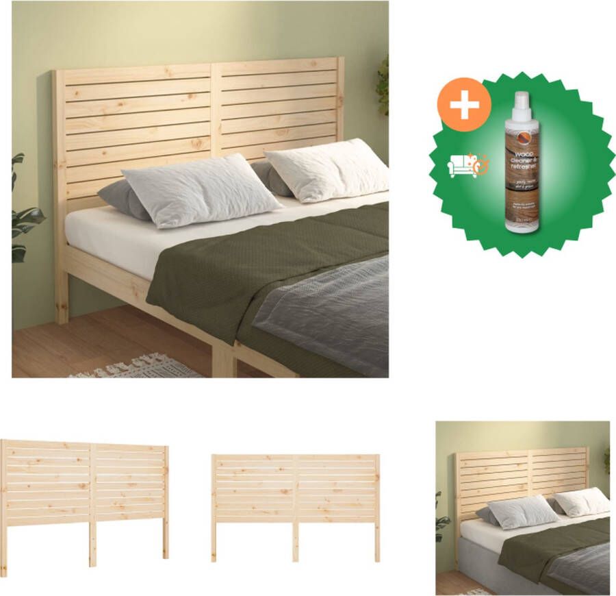 VidaXL Houten Hoofdeinde Klassieke Uitstraling Hoofdbord 206x4x100 cm Massief Grenenhout Bedonderdeel Inclusief Houtreiniger en verfrisser - Foto 4