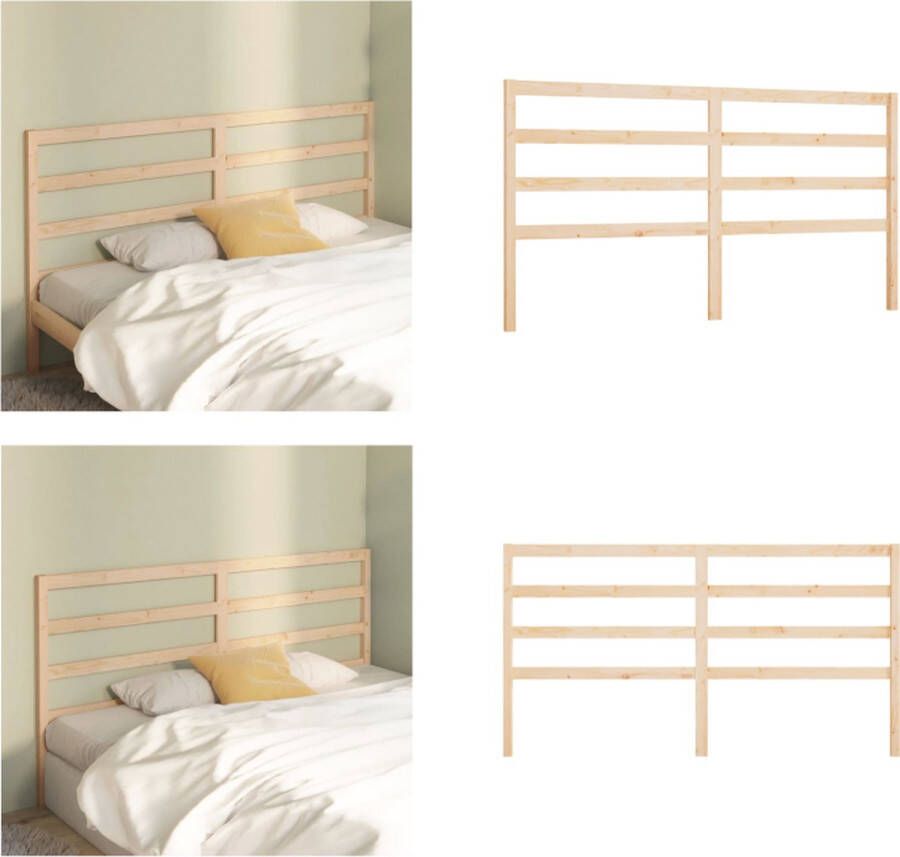 VidaXL Hoofdbord 206x4x100 cm massief grenenhout Hoofdbord Hoofdborden Hoofdeinde Houten Hoofdbord - Foto 9