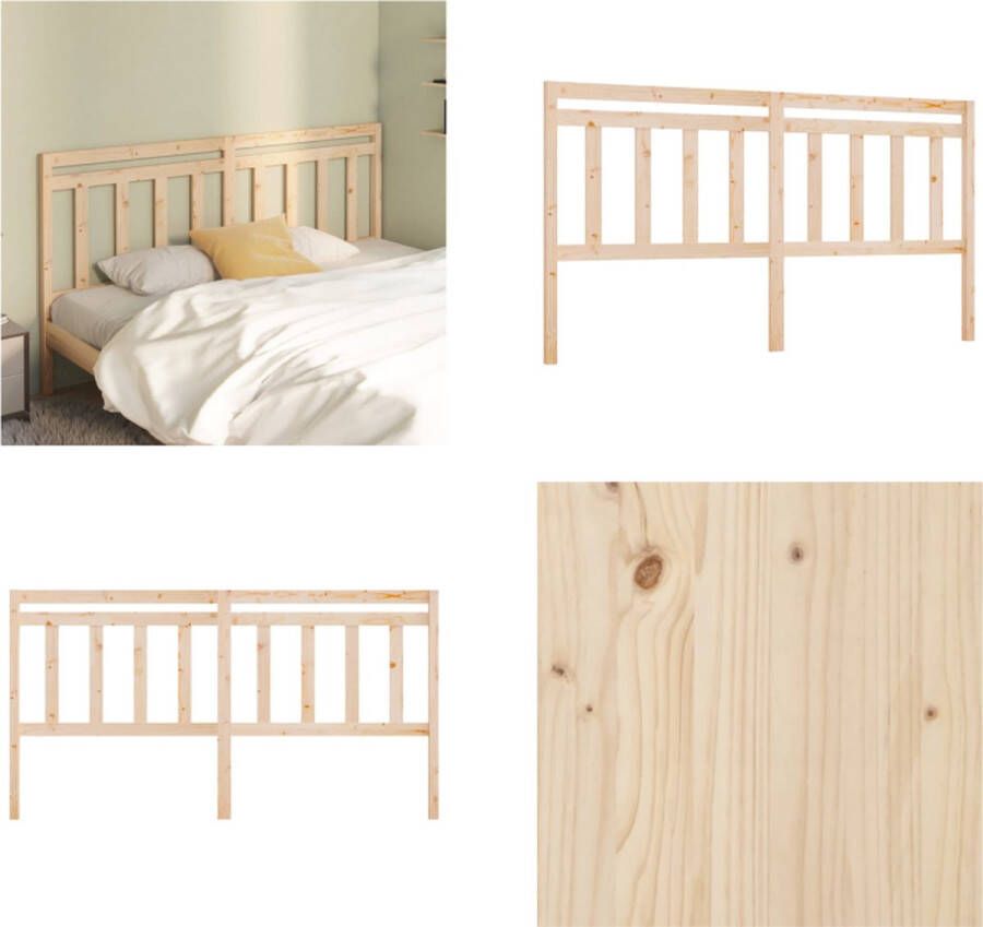 VidaXL Hoofdbord 206x4x100 cm massief grenenhout Hoofdbord Hoofdborden Hoofdeinde Houten Hoofdbord - Foto 8