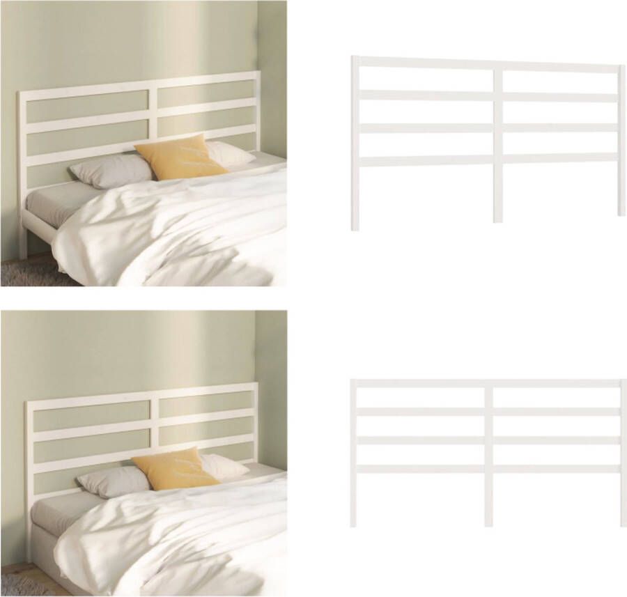 VidaXL Hoofdbord 206x4x100 cm massief grenenhout wit Hoofdbord Hoofdborden Hoofdeinde Houten Hoofdbord - Foto 9