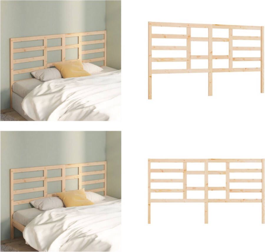 VidaXL Hoofdbord 206x4x104 cm massief grenenhout Hoofdbord Hoofdborden Hoofdeinde Houten Hoofdbord