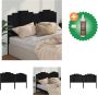 VidaXL Hoofdbord 206x4x110 cm massief grenenhout zwart Bedonderdeel Inclusief Houtreiniger en verfrisser - Thumbnail 1