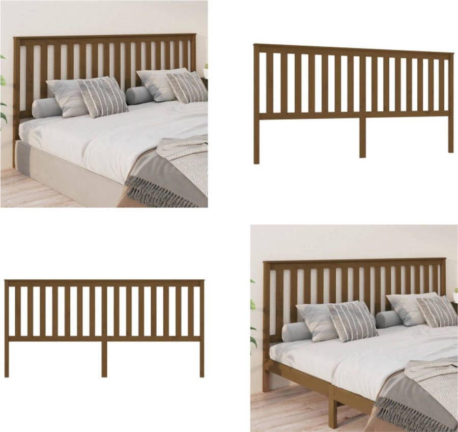VidaXL Hoofdbord 206x6x101 cm massief grenenhout honingbruin Hoofdbord Hoofdborden Hoofdeinde Houten Hoofdbord