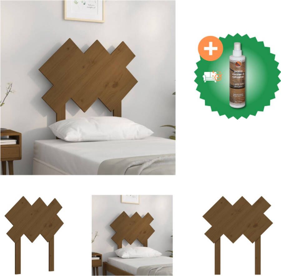 VidaXL Hoofdbord 72-5x3x81 cm massief grenenhout honingbruin Bedonderdeel Inclusief Houtreiniger en verfrisser