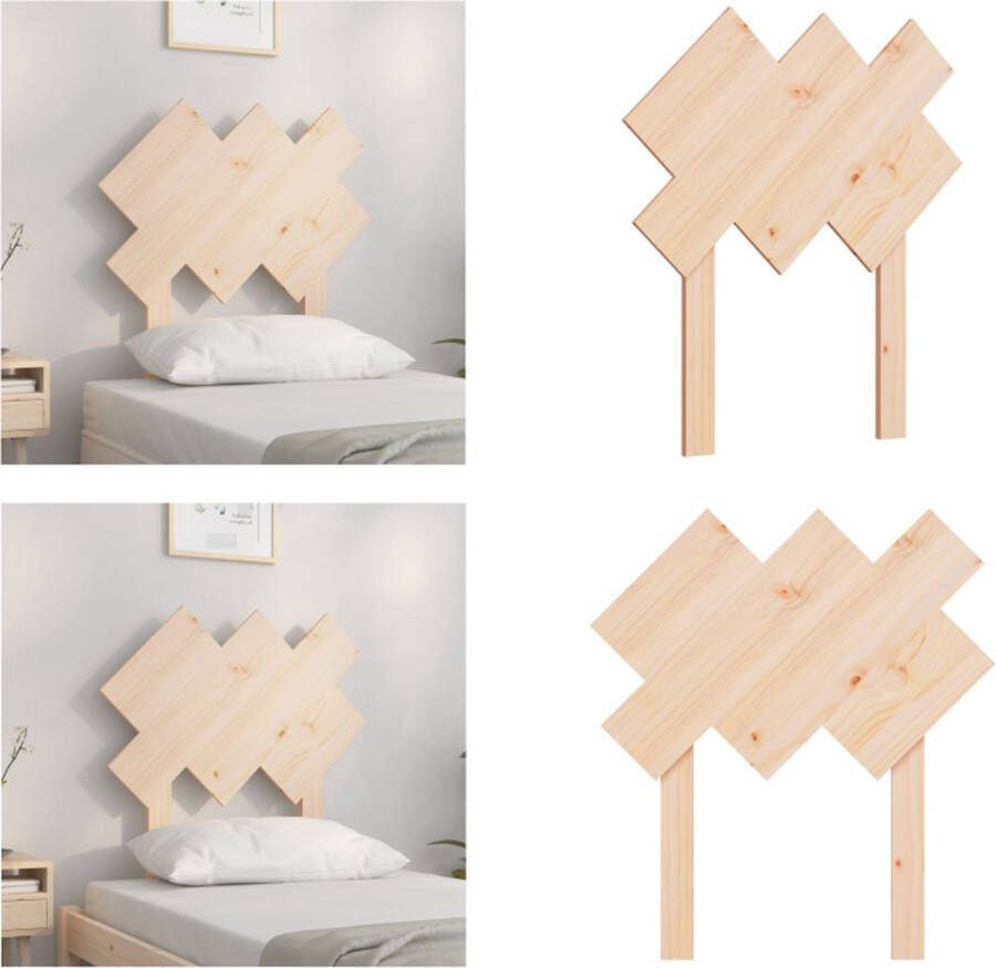 VidaXL Hoofdbord 72-5x3x81 cm massief grenenhout Hoofdbord Hoofdborden Hoofdeinde Houten Hoofdbord - Foto 2