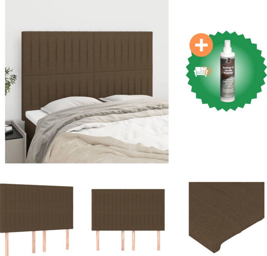 VidaXL Hoofdbord donkerbruin 144 x 5 x 118 128 cm verstelbare hoogte comfortabele ondersteuning duurzaam materiaal stevige poten Bedonderdeel Inclusief Reiniger