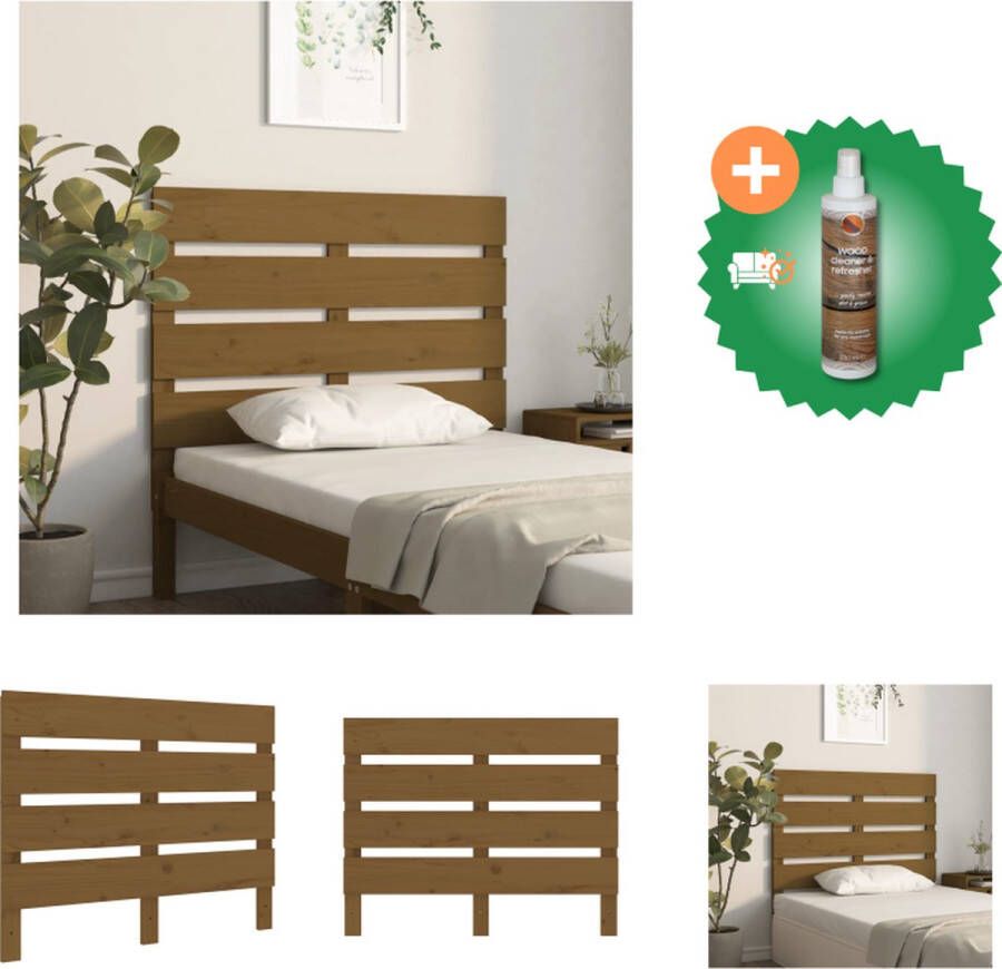 VidaXL Hoofdbord 75x3x80 cm massief grenenhout honingbruin Bedonderdeel Inclusief Houtreiniger en verfrisser