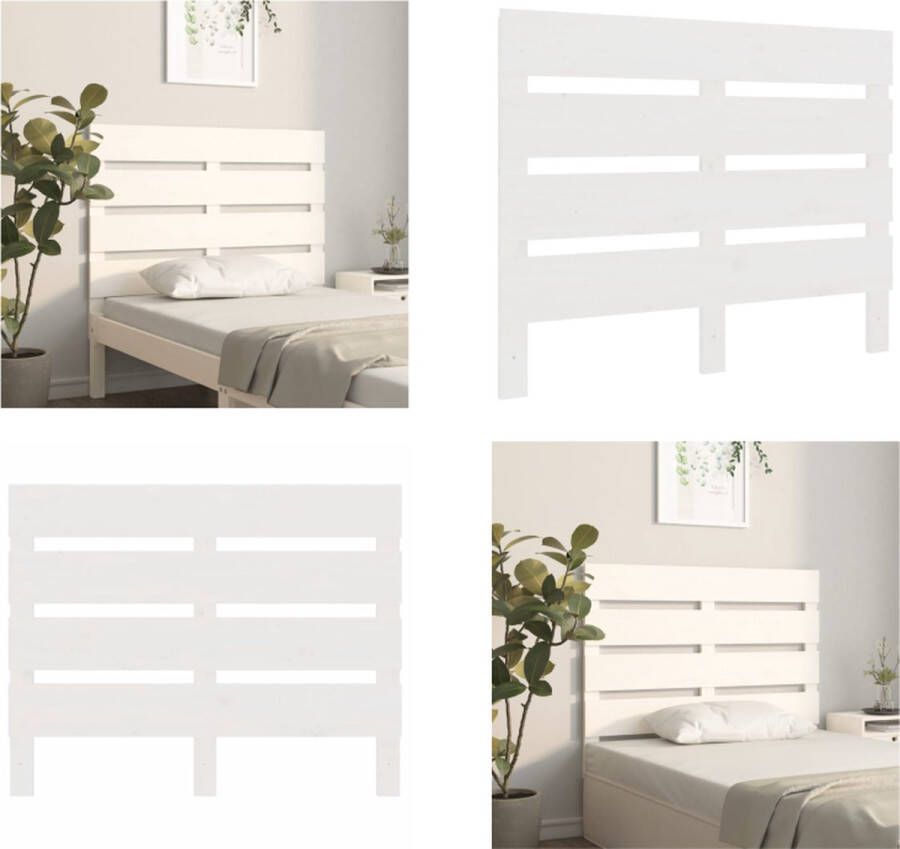 VidaXL Hoofdbord 75x3x80 cm massief grenenhout wit Hoofdbord Hoofdborden Hoofdeinde Houten Hoofdbord