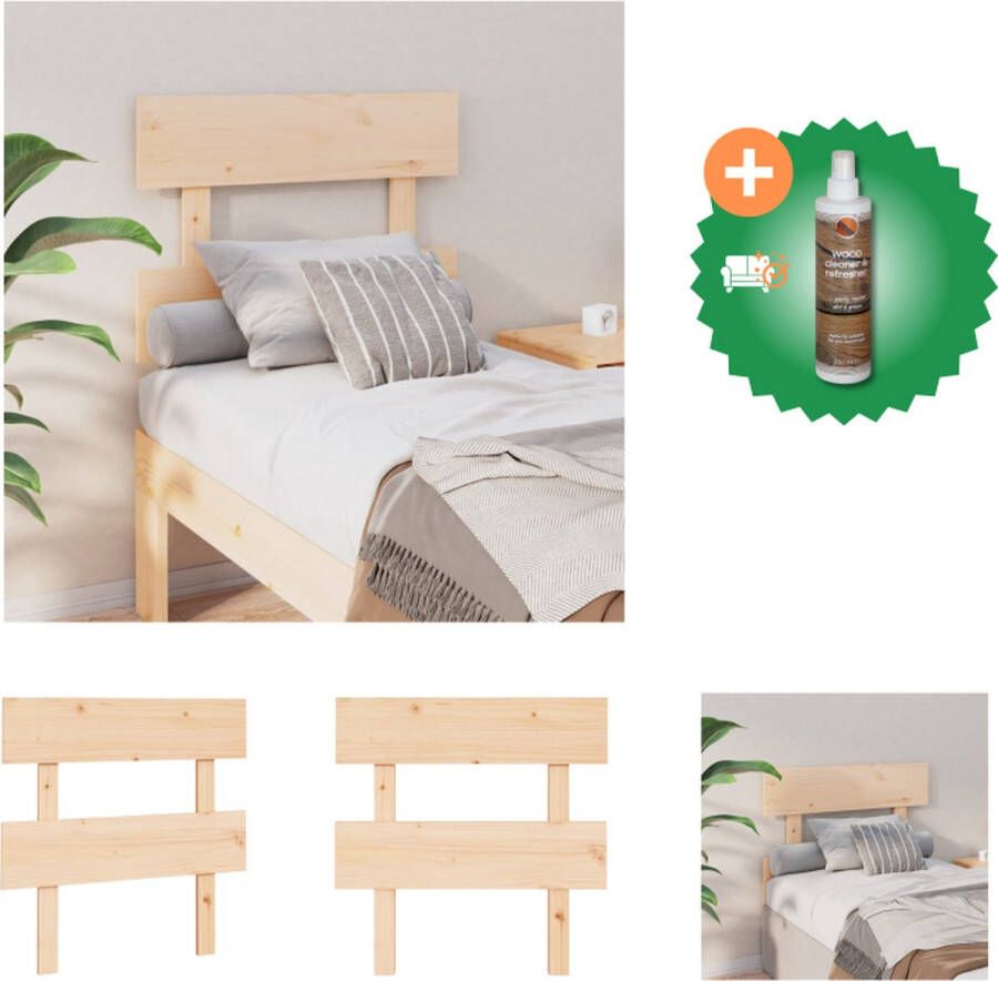 VidaXL Hoofdbord 78-5x3x81 cm massief grenenhout Bedonderdeel Inclusief Houtreiniger en verfrisser