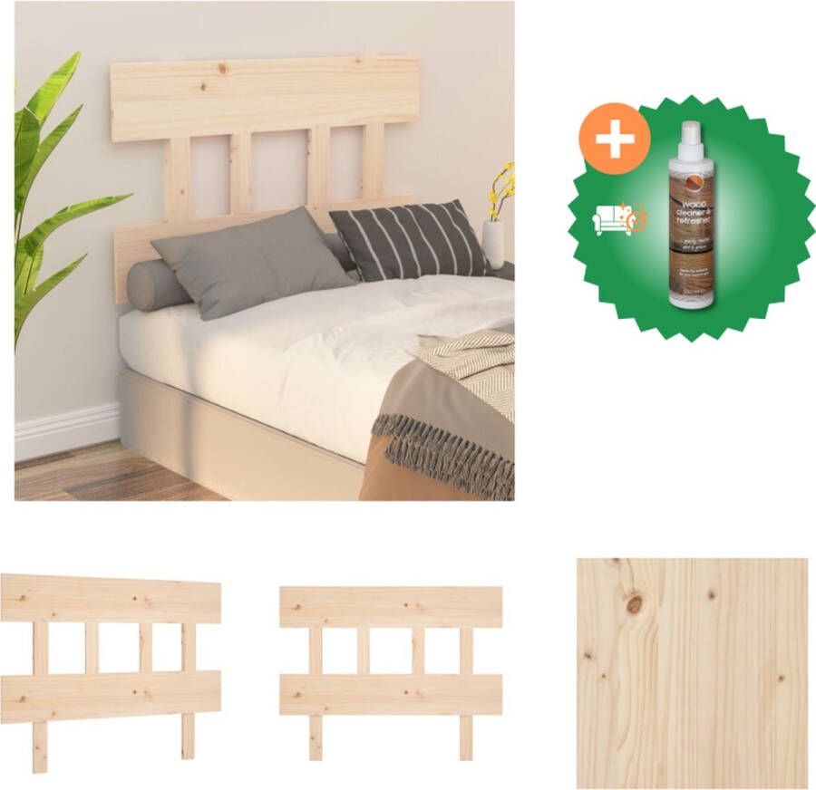 VidaXL Hoofdbord 78-5x3x81 cm massief grenenhout Bedonderdeel Inclusief Houtreiniger en verfrisser