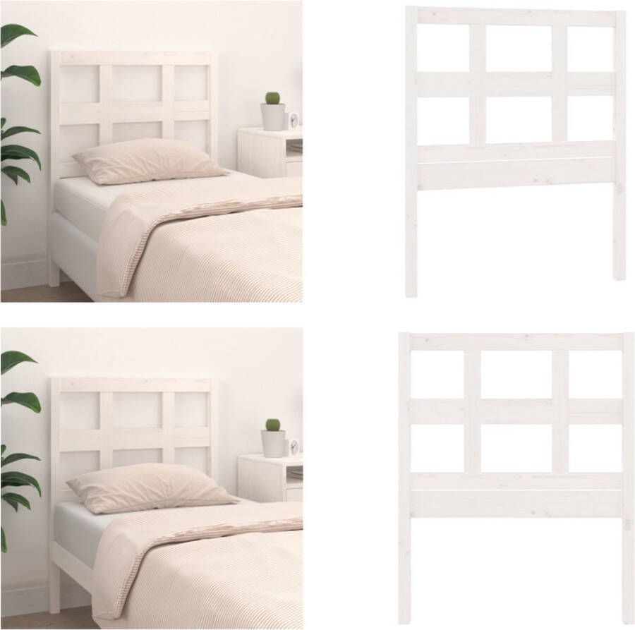 VidaXL Hoofdbord 80-5x4x100 cm massief grenenhout wit Hoofdbord Hoofdborden Hoofdeinde Houten Hoofdbord - Foto 4