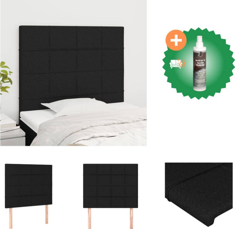 VidaXL Klassiek Hoofdbord Stijlvol Ontwerp Complete Uitstraling Duurzaam Stevige Houten Poten Verstelbare Hoogte Comfortabele Ondersteuning Zwart 80 x 5 x 118 128 cm 2 stuks Bedonderdeel Inclusief Reiniger - Foto 2