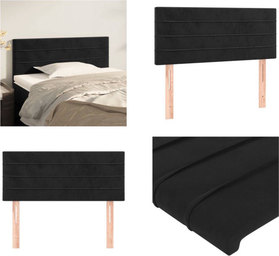 VidaXL Hoofdbord 80x5x78 88 cm fluweel zwart Hoofdbord Hoofdborden Hoofdeinde Houten Hoofdbord - Foto 3