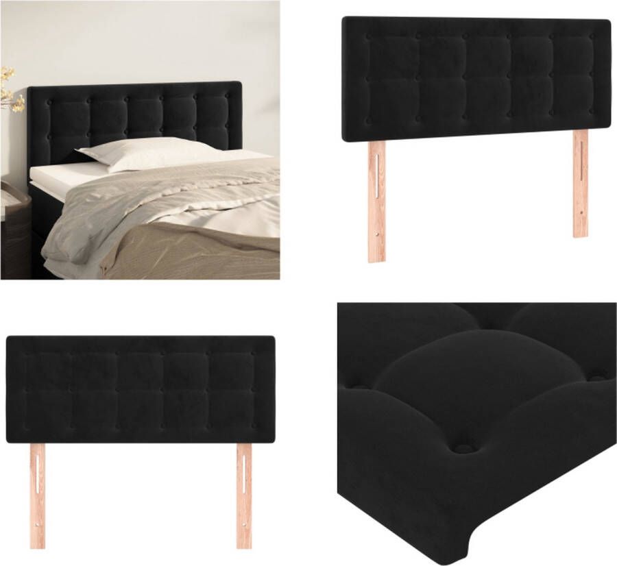 VidaXL Hoofdbord 80x5x78 88 cm fluweel zwart Hoofdbord Hoofdborden Hoofdeinde Houten Hoofdbord - Foto 2