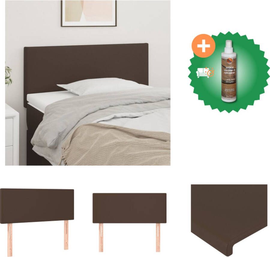 VidaXL Hoofdbord Bruin Kunstleer 80 x 33.5 x 78 cm Verstelbare Hoogte Stevige Poten Bedonderdeel Inclusief Houtreiniger en verfrisser