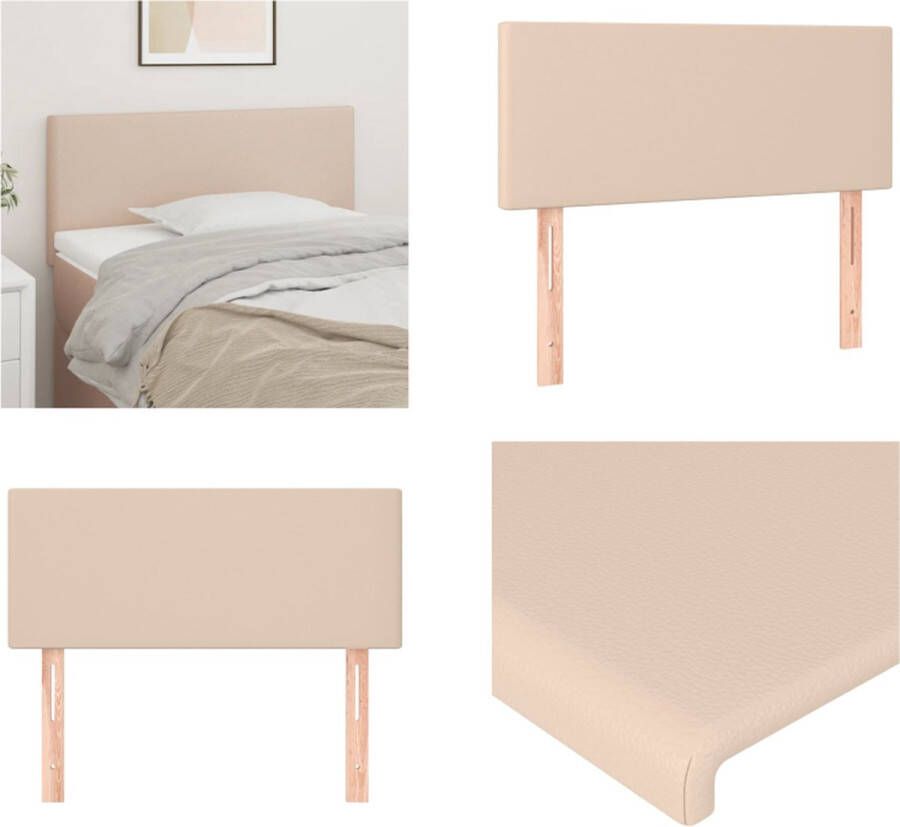 VidaXL Hoofdbord 80x5x78 88 cm kunstleer cappuccinokleurig Hoofdbord Hoofdborden Hoofdeinde Houten Hoofdbord - Foto 2