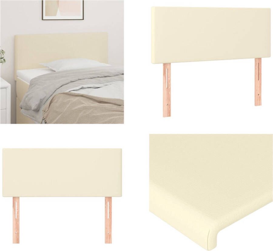 VidaXL Hoofdbord 80x5x78 88 cm kunstleer crèmekleurig Hoofdbord Hoofdborden Hoofdeinde Houten Hoofdbord