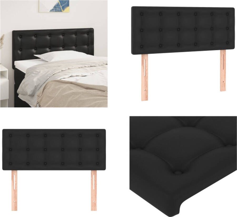 VidaXL Hoofdbord 80x5x78 88 cm kunstleer zwart Hoofdbord Hoofdborden Hoofdeinde Houten Hoofdbord - Foto 2