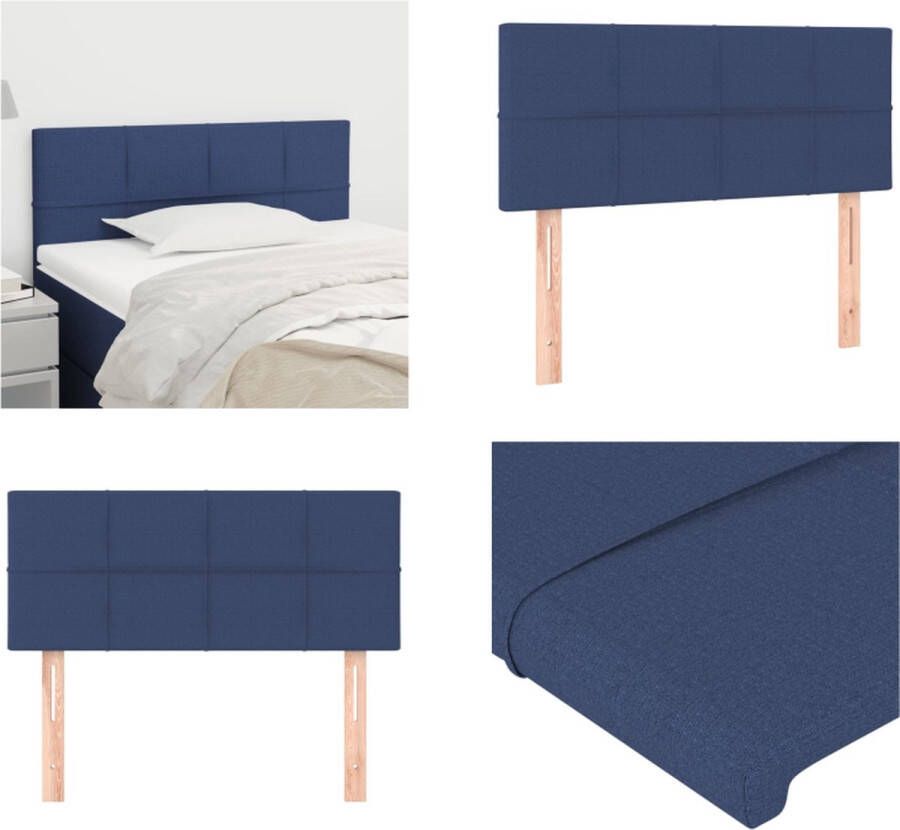 VidaXL Hoofdbord 80x5x78 88 cm stof blauw Hoofdbord Hoofdborden Hoofdeinde Houten Hoofdbord