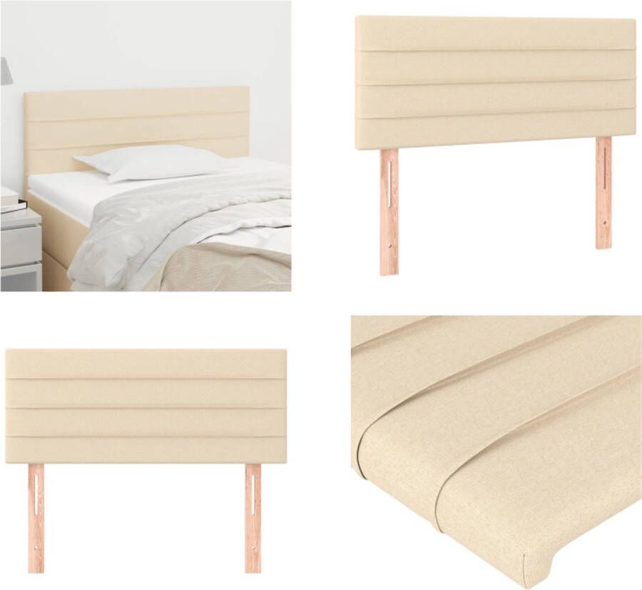 VidaXL Hoofdbord 80x5x78 88 cm stof crèmekleurig Hoofdbord Hoofdborden Hoofdeinde Houten Hoofdbord - Foto 2