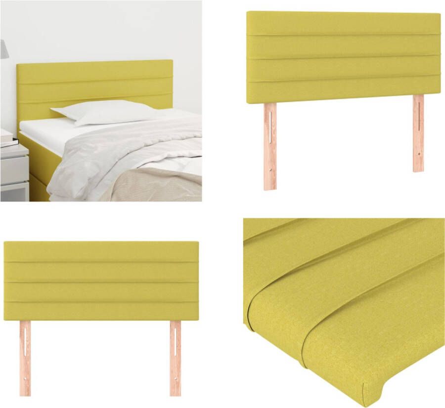 VidaXL Hoofdbord 80x5x78 88 cm stof groen Hoofdbord Hoofdborden Hoofdeinde Houten Hoofdbord - Foto 2