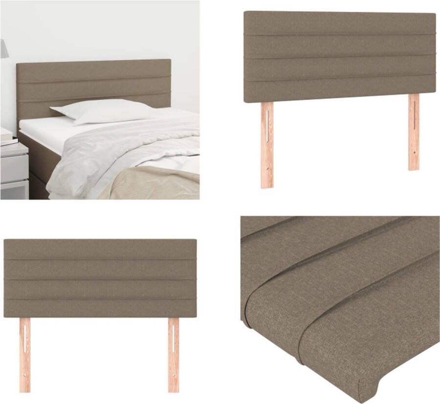 VidaXL Hoofdbord 80x5x78 88 cm stof taupe Hoofdbord Hoofdborden Hoofdeinde Houten Hoofdbord - Foto 2